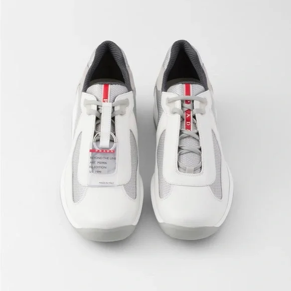 Prada American Cup Original White and Gray Sneakers - Picture 1 of 6